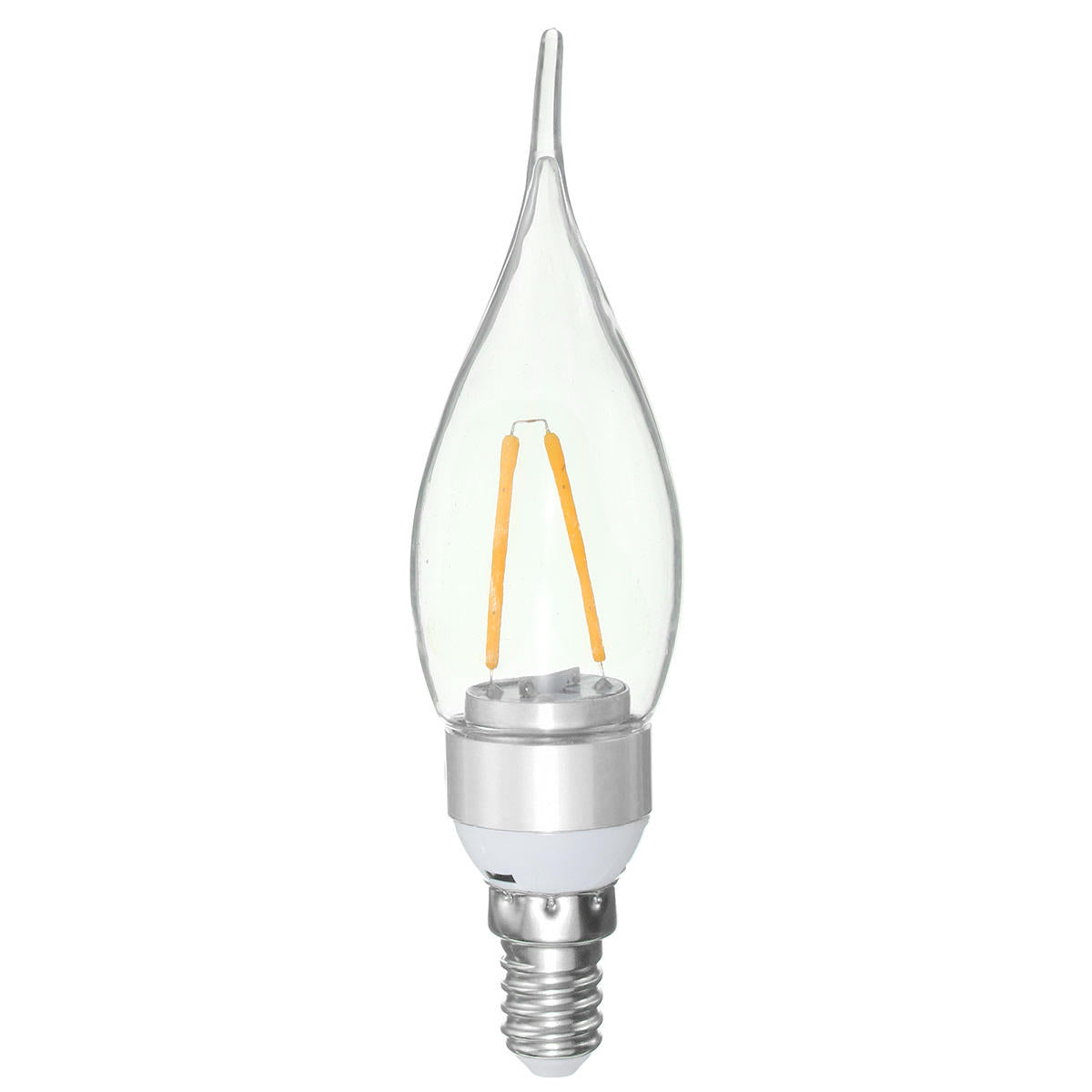 Non-Dimmable 2W Sliver Pull Tail Incandescent Candle Light Bulb 220V
