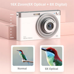 4K 50MP Digital Camera Video Camcorder 2.88" IPS Screen AF 8X Zoom 750mAh Portable Mirrorless Camera