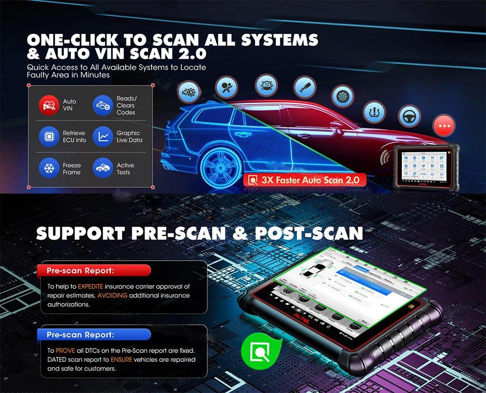 OBD2 Code Reader Car Diagnostics Scanner TPMS Programming Tools CAN FD DoIP Upgraded of MP808S TS MP900BT
