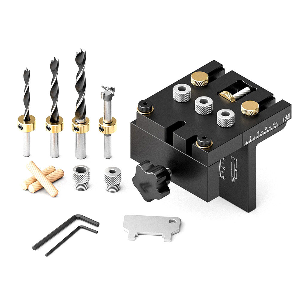 Combined Three-in-One Locator for Woodworking - Durable CNC Tool with Adjustable Vice Jaw (0-55mm)