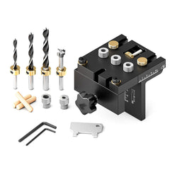 Combined Three-in-One Locator for Woodworking - Durable CNC Tool with Adjustable Vice Jaw (0-55mm)
