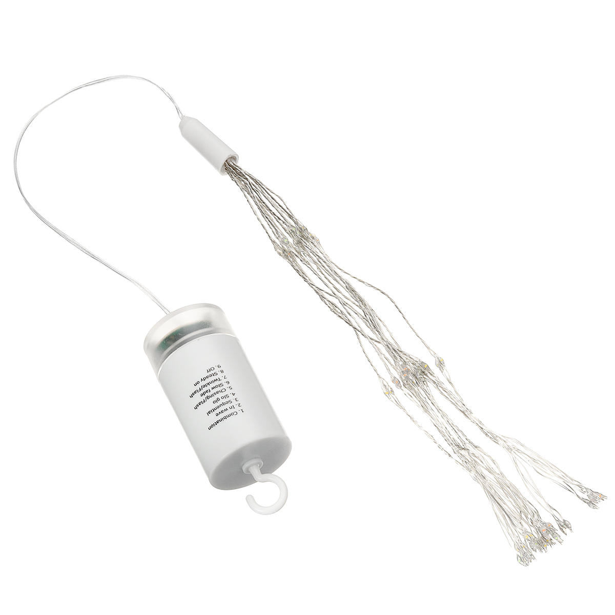 Battery Operated 198LED Dandelion Hanging String Light Silver Wire 8 Mode Dimmable Christmas Decor