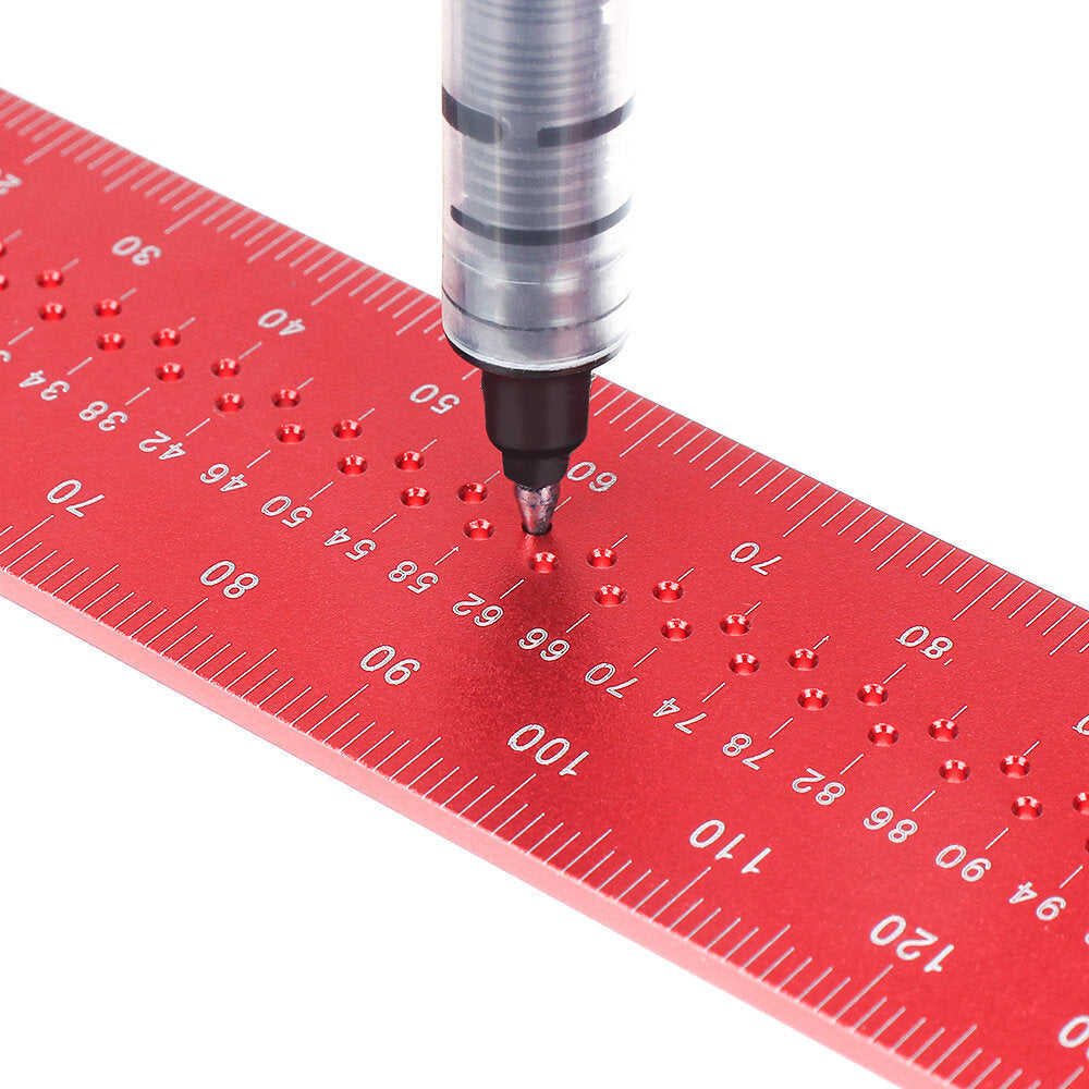 200mm Aluminum Alloy Carpenter Square Triangle Ruler Woodworking Precision Hole Positioning Square