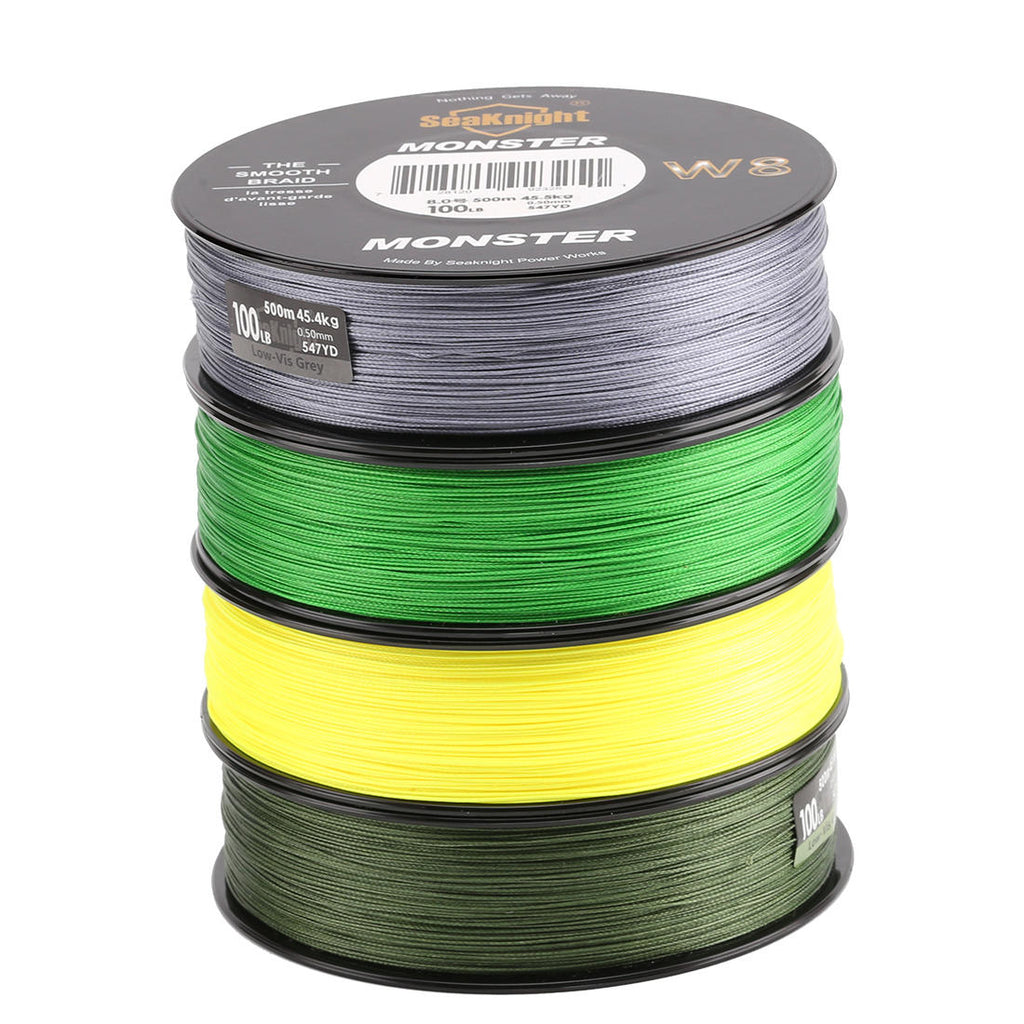 500M/546YDS W8 Braided Fishing Lines 8 Weaves Wire Smooth PE Multifilament Line