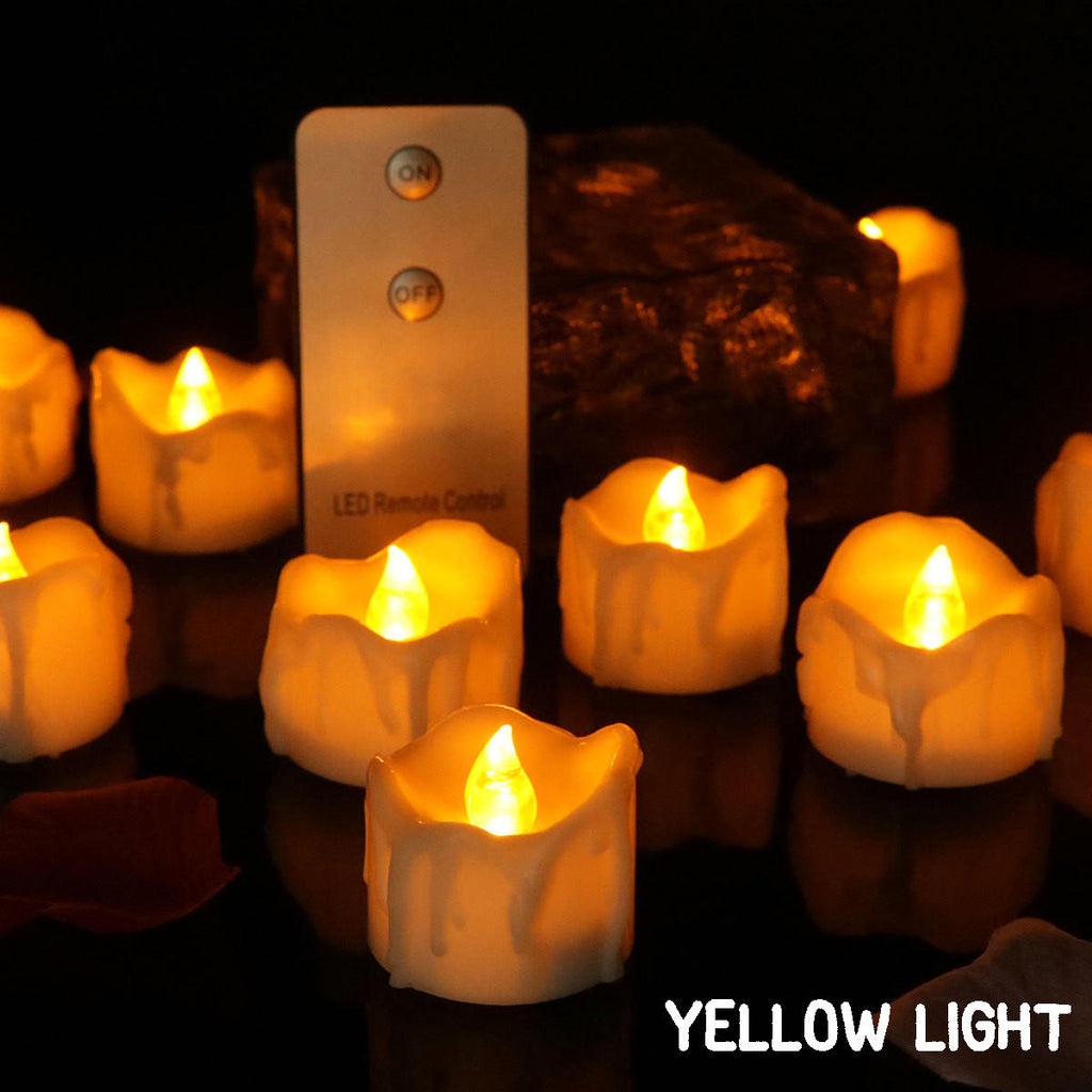 12PCS LED Flickering Candle Tea Light With Remote Control for Home Garden Balcony Decor