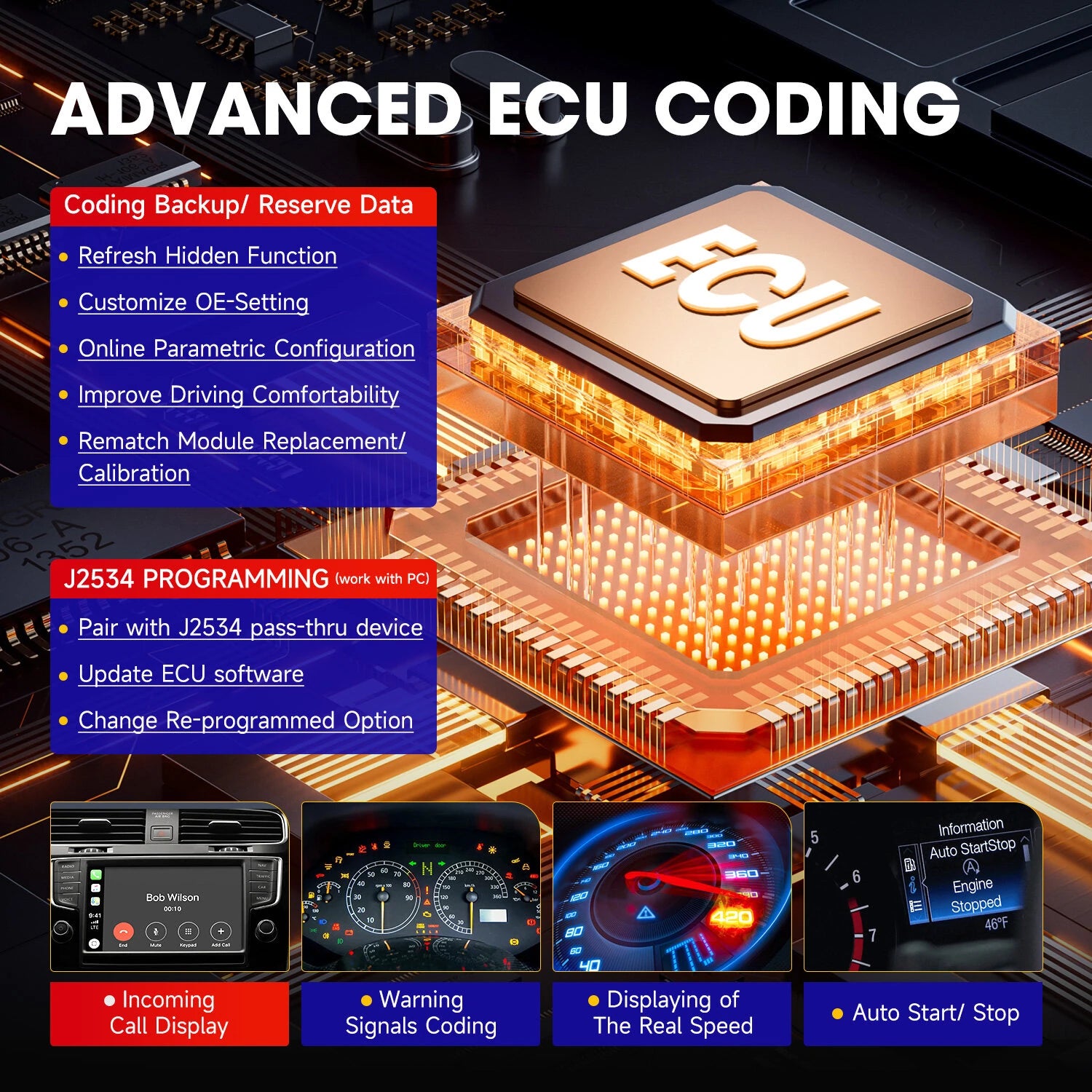 Diagnostic Tool Advanced ECU Coding J2534 ECU Programming Commercial Vehicle Diagnostics 3000+ Active Tests QCOM CPU Android 10 WiFi