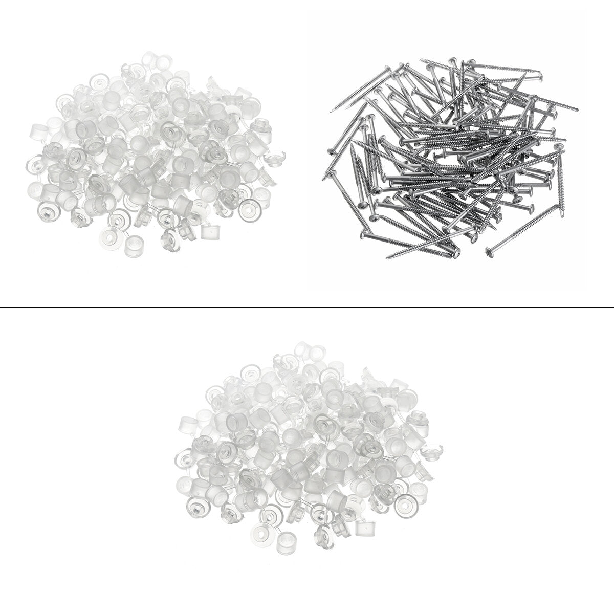 100Pcs 3" 75mm Corruhated Roofing Plastic Screw Cover Clear Strap Caps