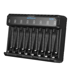 8 Slot Intelligent Type-C 2A Charger For 1.2V Ni-MH/Ni-Cd AA AAA 1.5V Li-ion 14500 10440 Rechargeable Battery