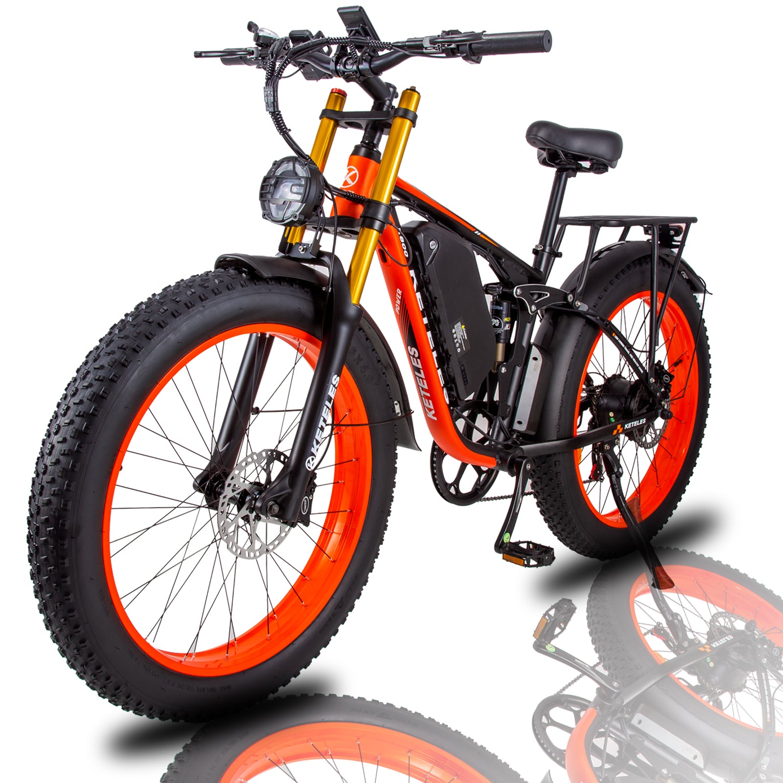 Electric Bike 48V 23Ah Battery Dual 1000W Motor 25KM/H Fat Tire 26x4.0 Inch 60KM Range 180KG Load Capacity Mountain Ebike