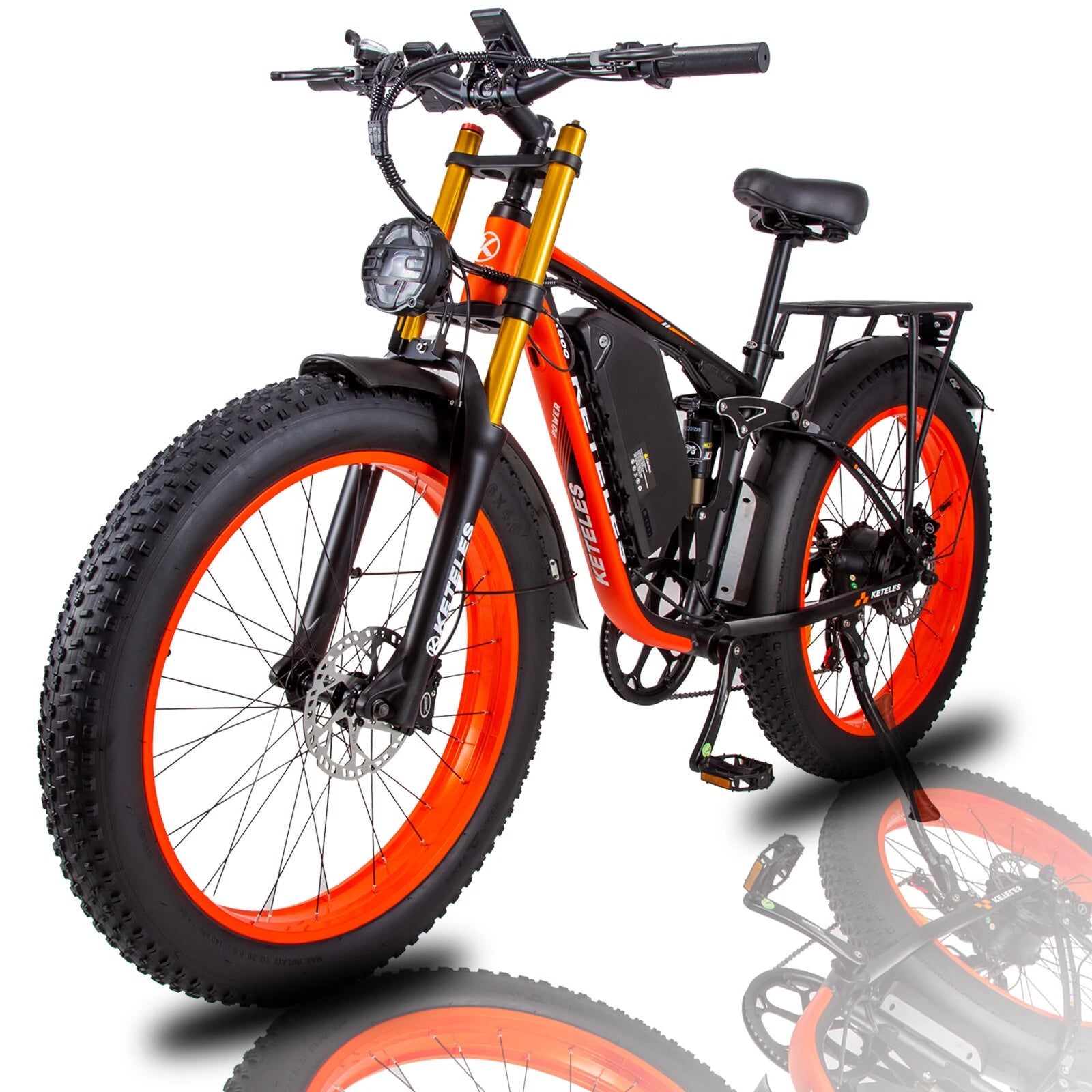 Electric Bike 48V 23Ah Battery Dual 1000W Motor 25KM/H Fat Tire 26x4.0 Inch 60KM Range 180KG Load Capacity Mountain Ebike
