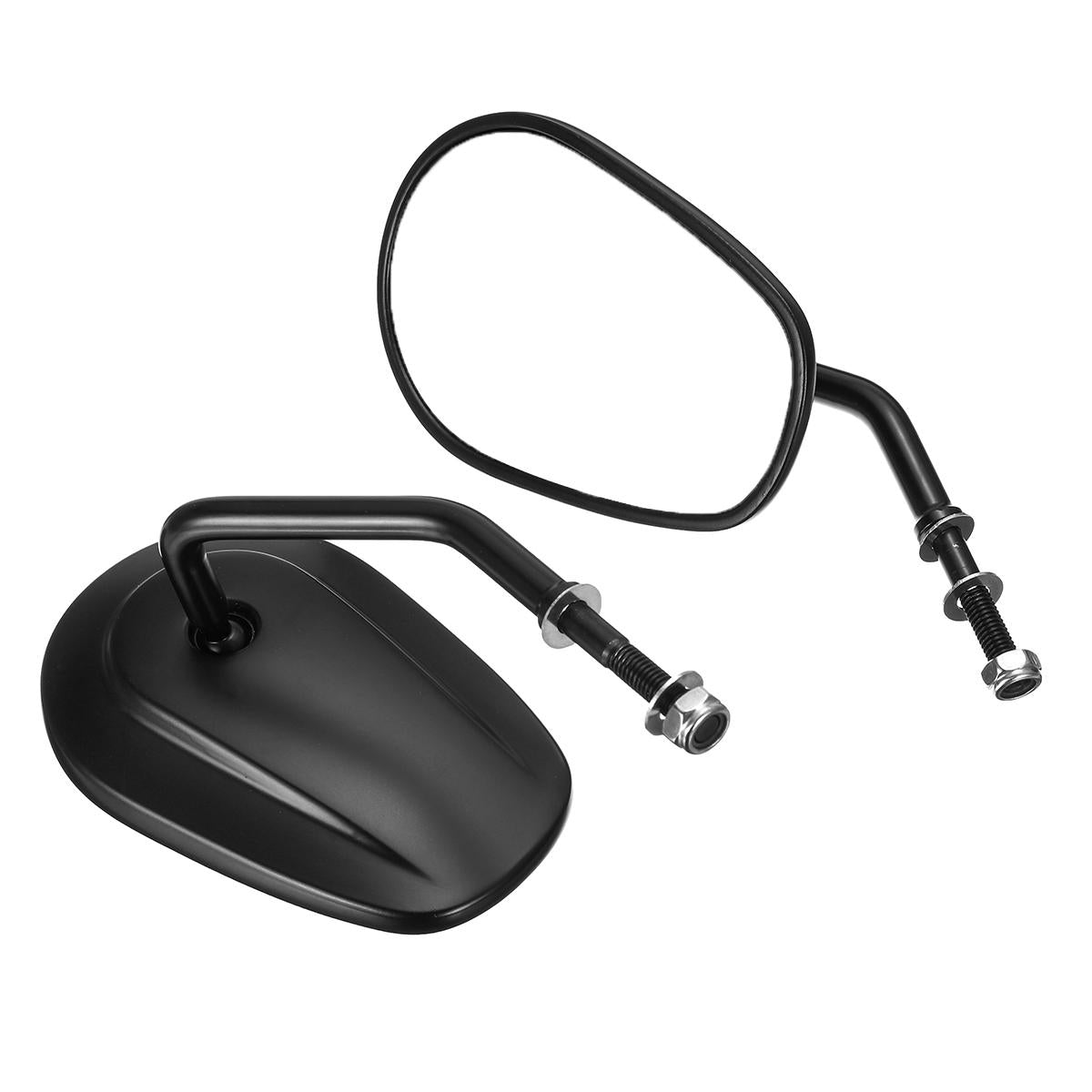 8mm Black Aluminum Alloy Left Right Rear View Side Motorcycle Mirrors