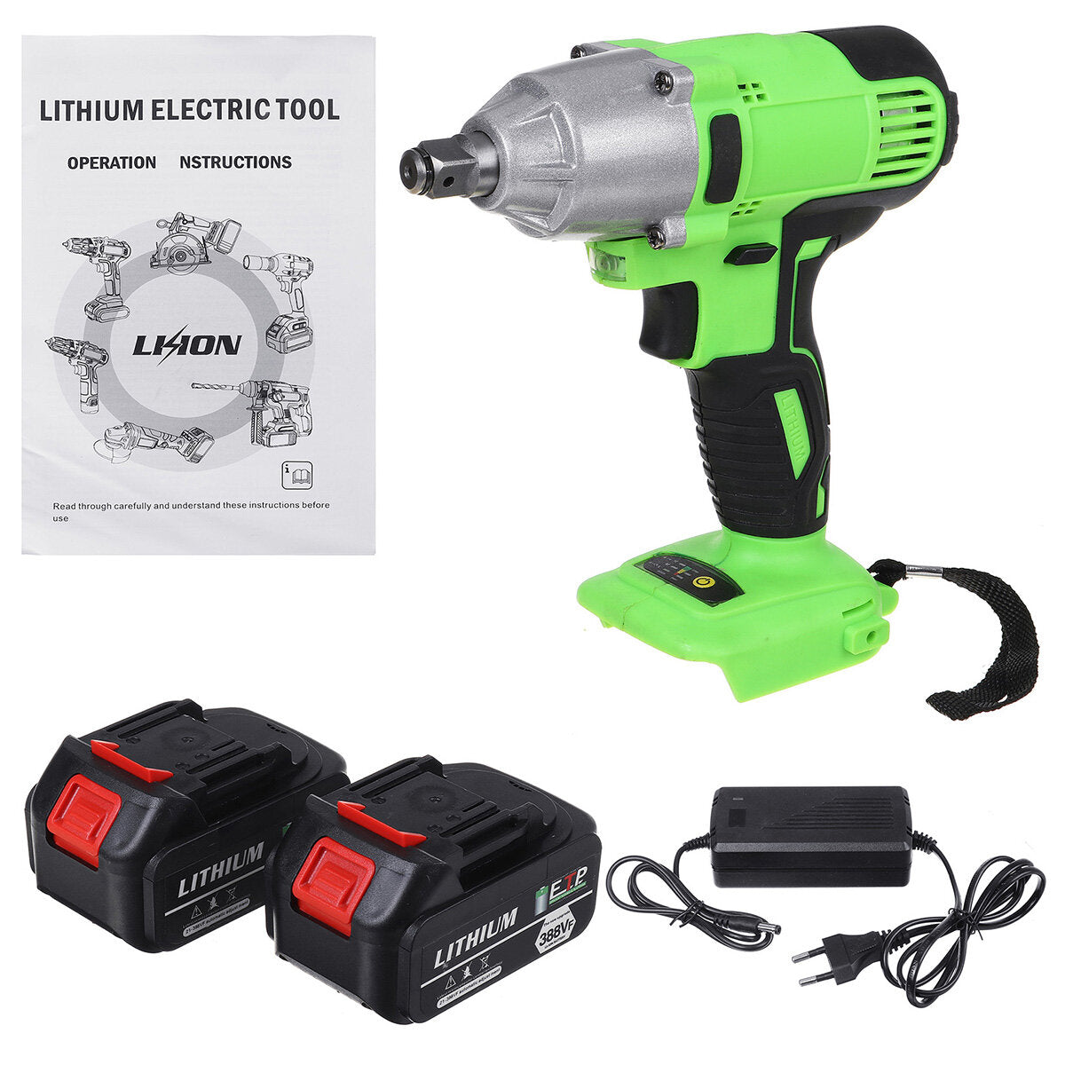 388VF Brushless Electric Torque Wrench Cordless Power Wrench Drill For 18V Makita Battery