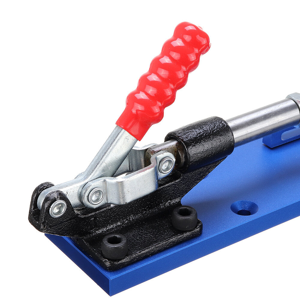 Blue Aluminum Alloy Diagonal Puncher Kit for Wood Drilling, Adjustable Pocket Jig with 9.5mm Drill Bit, 1 Set