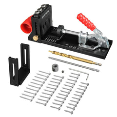 Aluminum Pocket Hole Jig with Stabilizing Bar & Stop Block for DIY Woodworking Projects