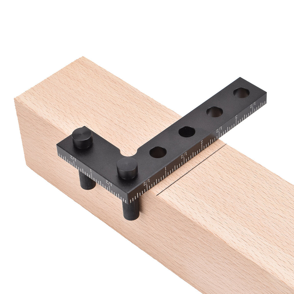 Durable Woodworking Square Ruler & Height Ruler with 90° Angle, Metric/Imperial Scale, Line Scriber & Center Finder