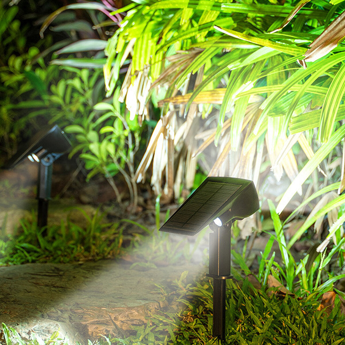 43LED Solar Landscape Light Front Rear Light Up RGB Waterproof Garden Decor Lamp