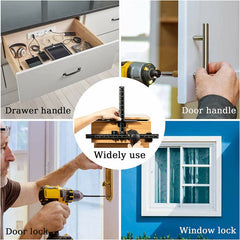 High Precision Aluminum Alloy Hardware Tool - Fast, Accurate Drilling for Handles & Knobs, 10x Faster Installation, Black