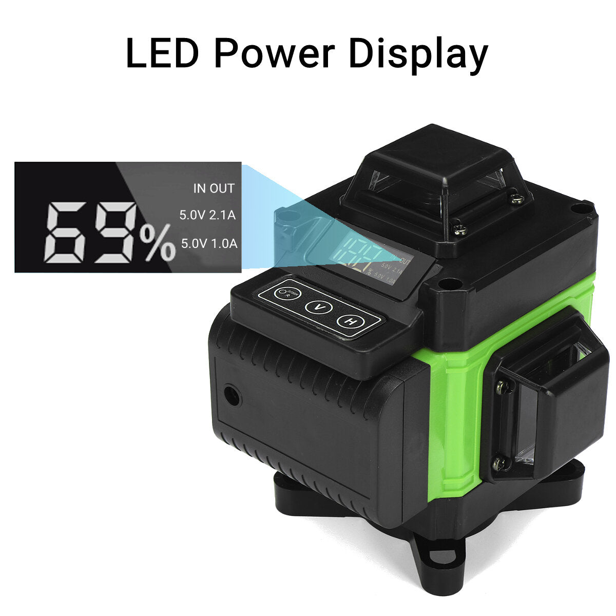 LED Display 3D 360 16 Line Green Light Laser Level Cross Self Leveling Measure Tool
