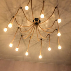 1.5M Industrial Hemp Rope Chandelier Ceiling Pendant Light E27 Lamp holder Light Fixture AC110-220V