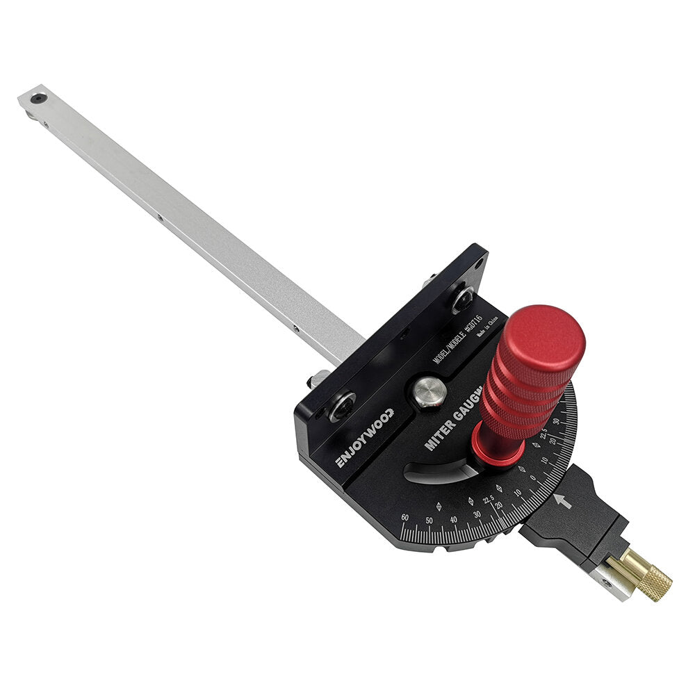 Aluminum Alloy Miter Gauge for Table Saw - 0-60° Precision Angle Setting, Fast 15/22.5/45° Adjustments, Extended Fence