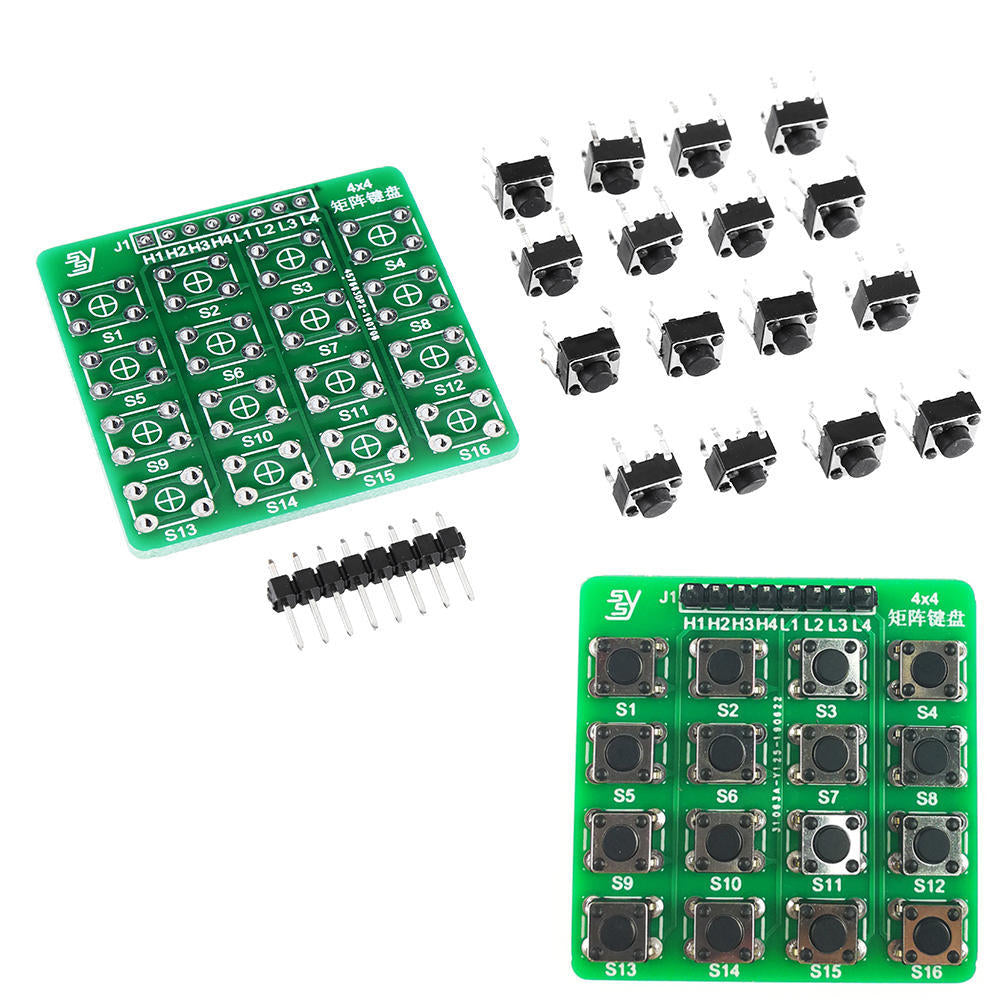 3Pcs 4X4 Matrix Keyboard Tact Touch Switch MCU Learning Board Development Board External Expansion Kit