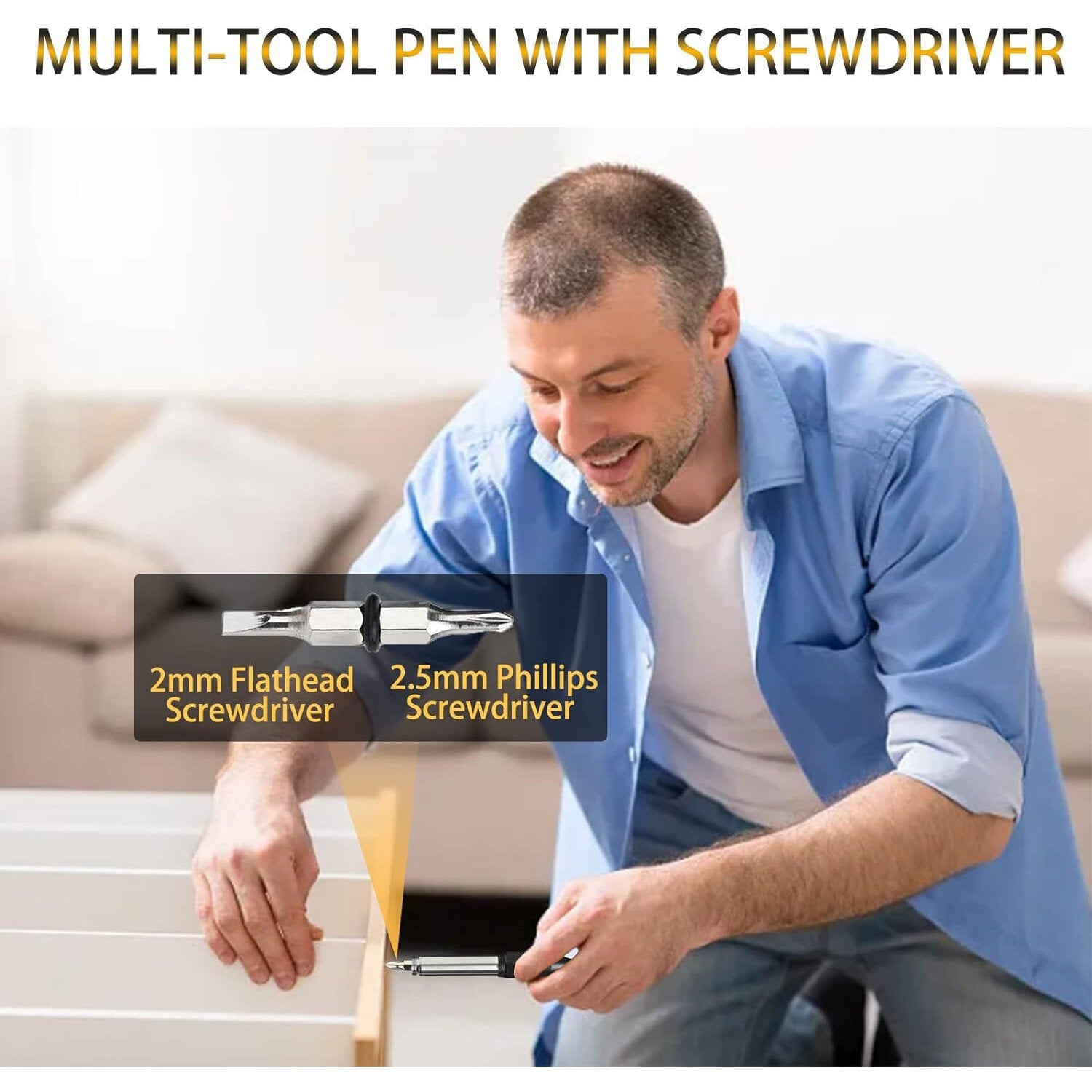 12-in-1 Multifunctional Pen with LED Light, Massager, Rulers, Screwdrivers & More - Durable, Portable Gift Set