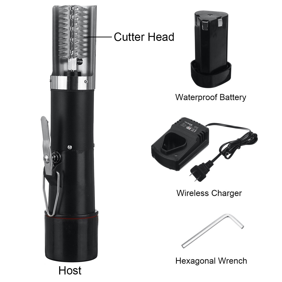 2200mAh Wireless Electric Fish Skin Scale Brush Scraping Machine Portable Scale Remover Peeler