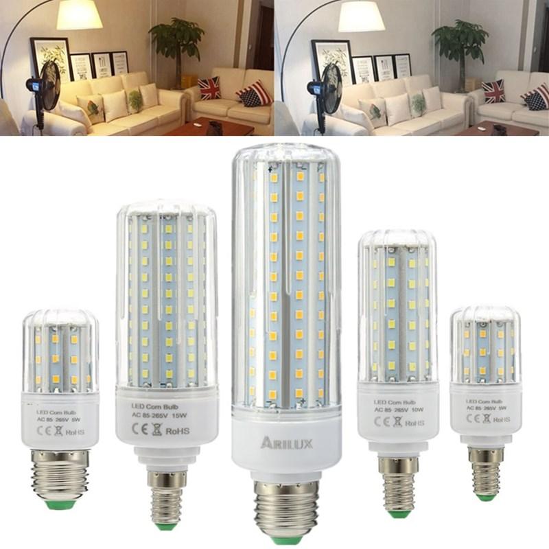 E27 E14 5W 10W 15W 20W SMD2835 No Strobe LED Corn Light Bulb AC85-265V