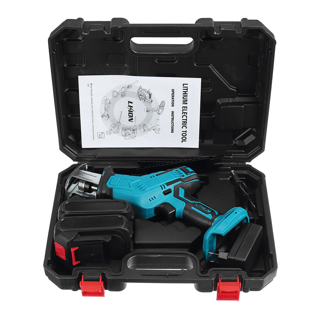 88VF Cordless Reciprocating Saw Battery Powered Electric Saw For Metal/Wood/PVC Pipe/Tree With 4 Saw Blades & Battery For Makita