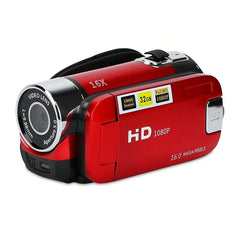 1080P Digital Video Camera with 16X Zoom, 2.7" LCD, Portable Design, Voice Recording, Supports 32GB SD Card