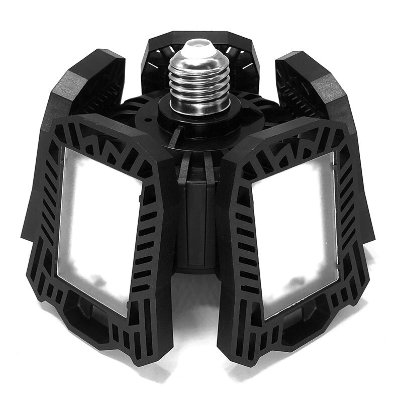 60/80/100W Upgrade Version Deformable Ultra-bright LED Garage Ceiling Light with 5 Adjustable Panels for Warehouse Basement Barn Home Office