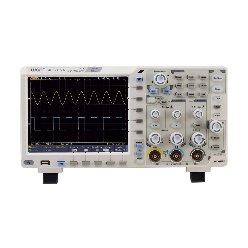 100MHz Digital Storage Oscilloscope, 2 Channels, 12-Bit Resolution, 1GS/s Sampling & 8-Inch LCD Display