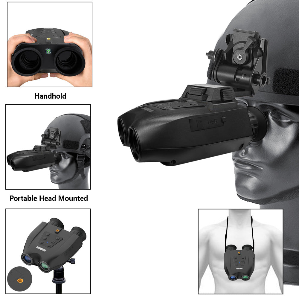 Optical Infrared Night Vision Binoculars with Dual-Screen, 6X Optical & 8X Digital Zoom, Ideal for Day/Night Use