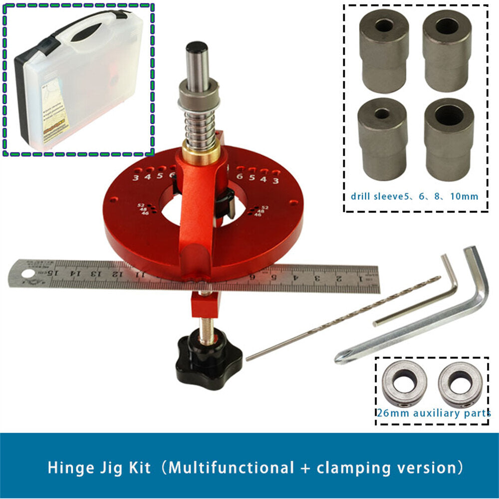 35mm Chain Hole Locator Punch Jig for Woodworking - Durable Aluminum Alloy Tool for Hinge Installation & DIY Projects