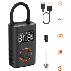 150PSI Smart Bike Pump - 5 Inflation Modes, Fast Charging, LED Display, Portable for Bikes/Cars/Balls