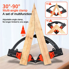 Versatile 90-Degree Corner Clamp for Woodworking, Adjustable Angles, Quick-Lock, Dual-Scale Measurement, Durable ABS Plastic
