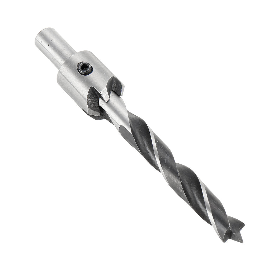 23pcs Woodworking Chamfering Countersunk Drill Bit Set 5 Flute Chamfering Drill Wood Plug Cutter Automatic Center Punch Drill