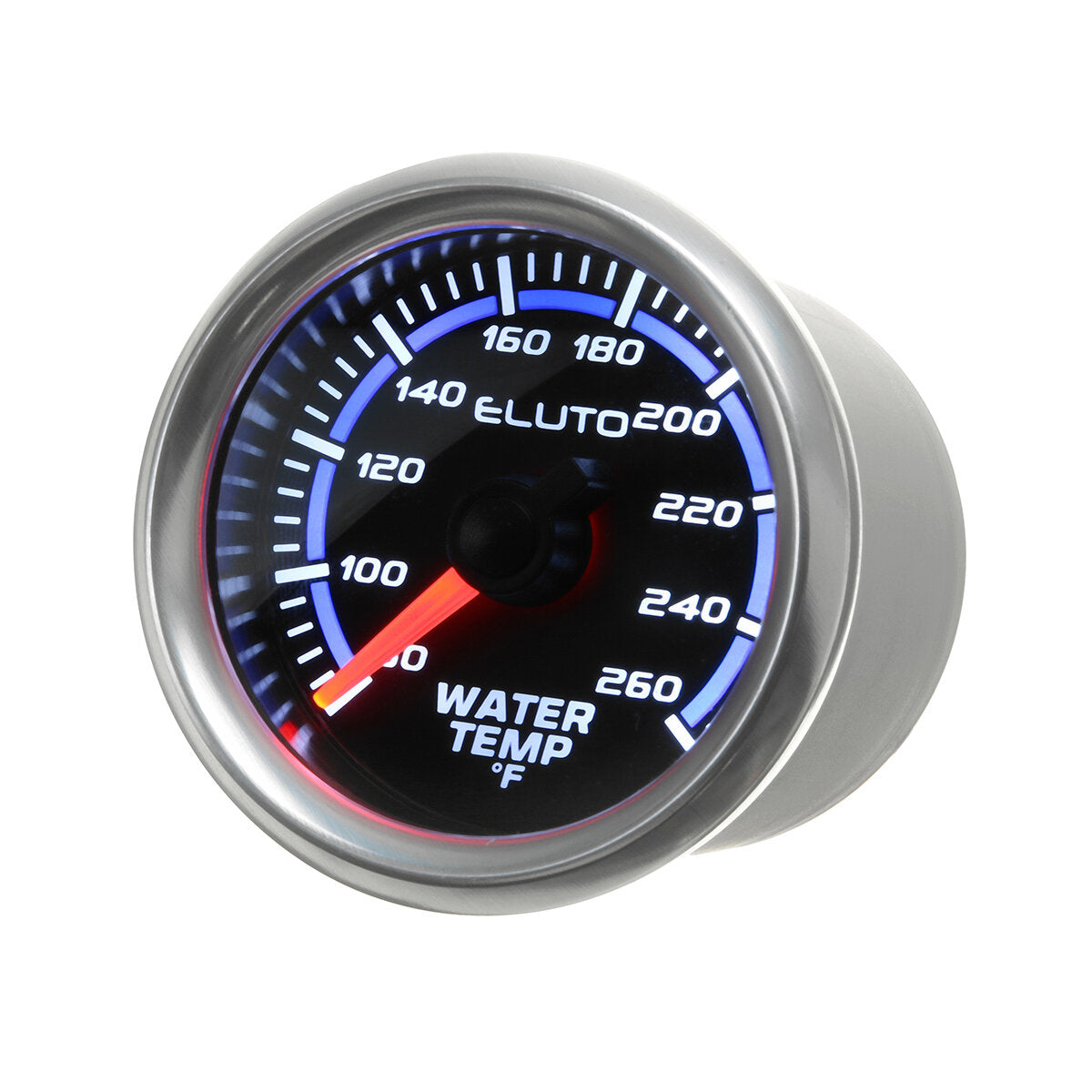 2" 52mm 80-260F Water Temperature Gauge Blue LED Black Face Car Meter + Sensor
