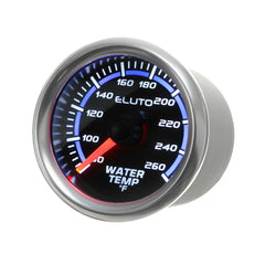 2" 52mm 80-260F Water Temperature Gauge Blue LED Black Face Car Meter + Sensor