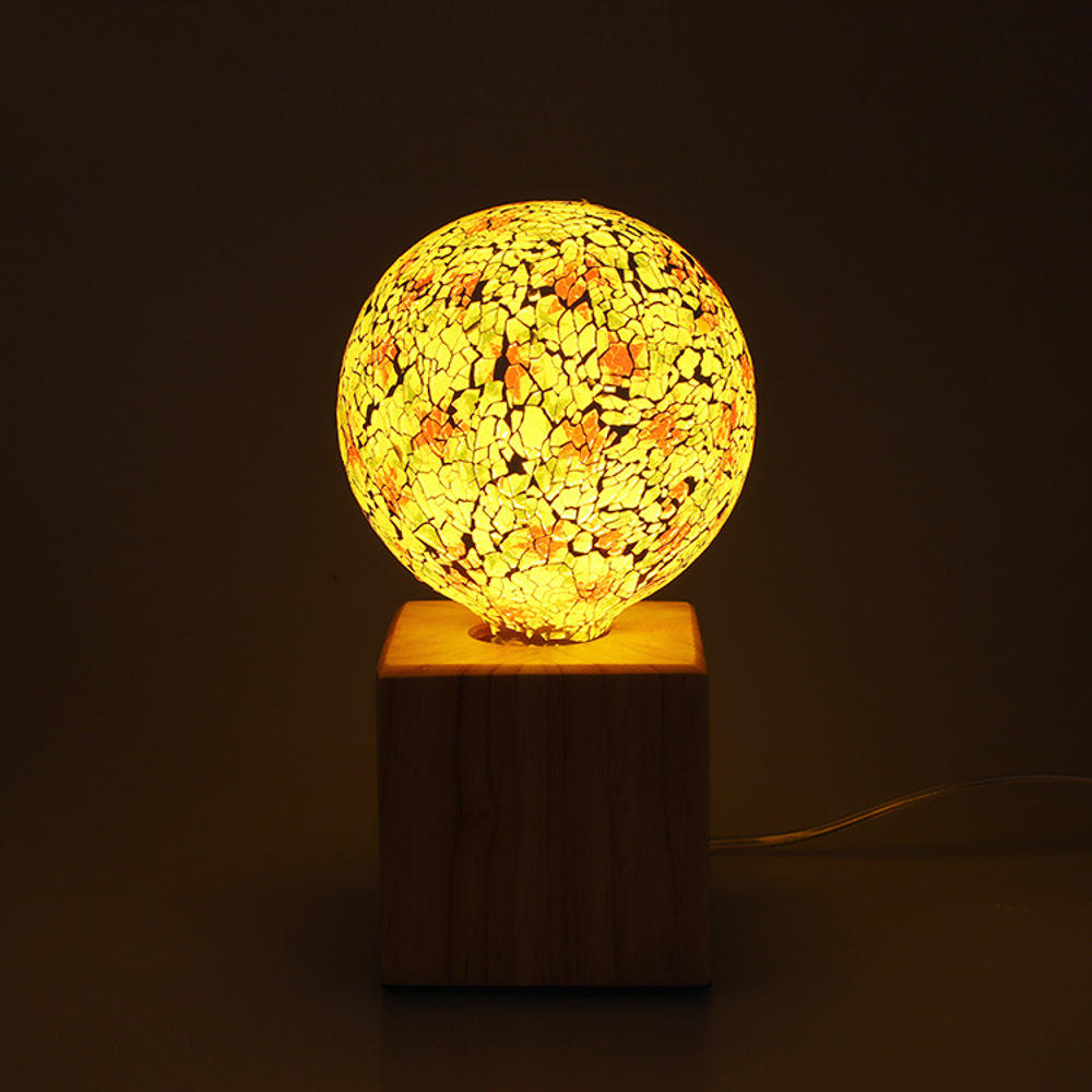 AC85-265V 4W E27 1800K Warm White 3D Retro LED G125 Tiffany Glass Light Bulb for Indoor Use
