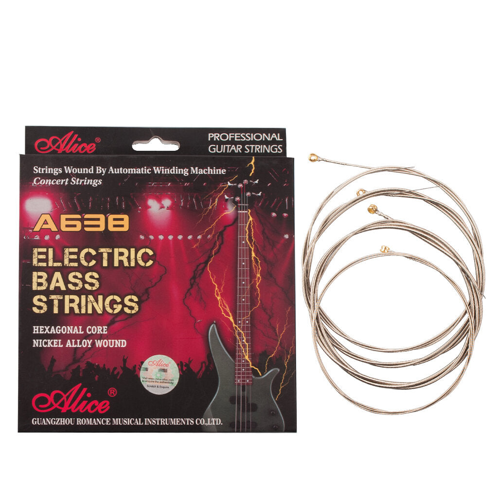 Electric Bass Strings A638(4)-M Nickel Alloy Wound Strings 0.045-0.105 Inch For Electric Bass Accessories