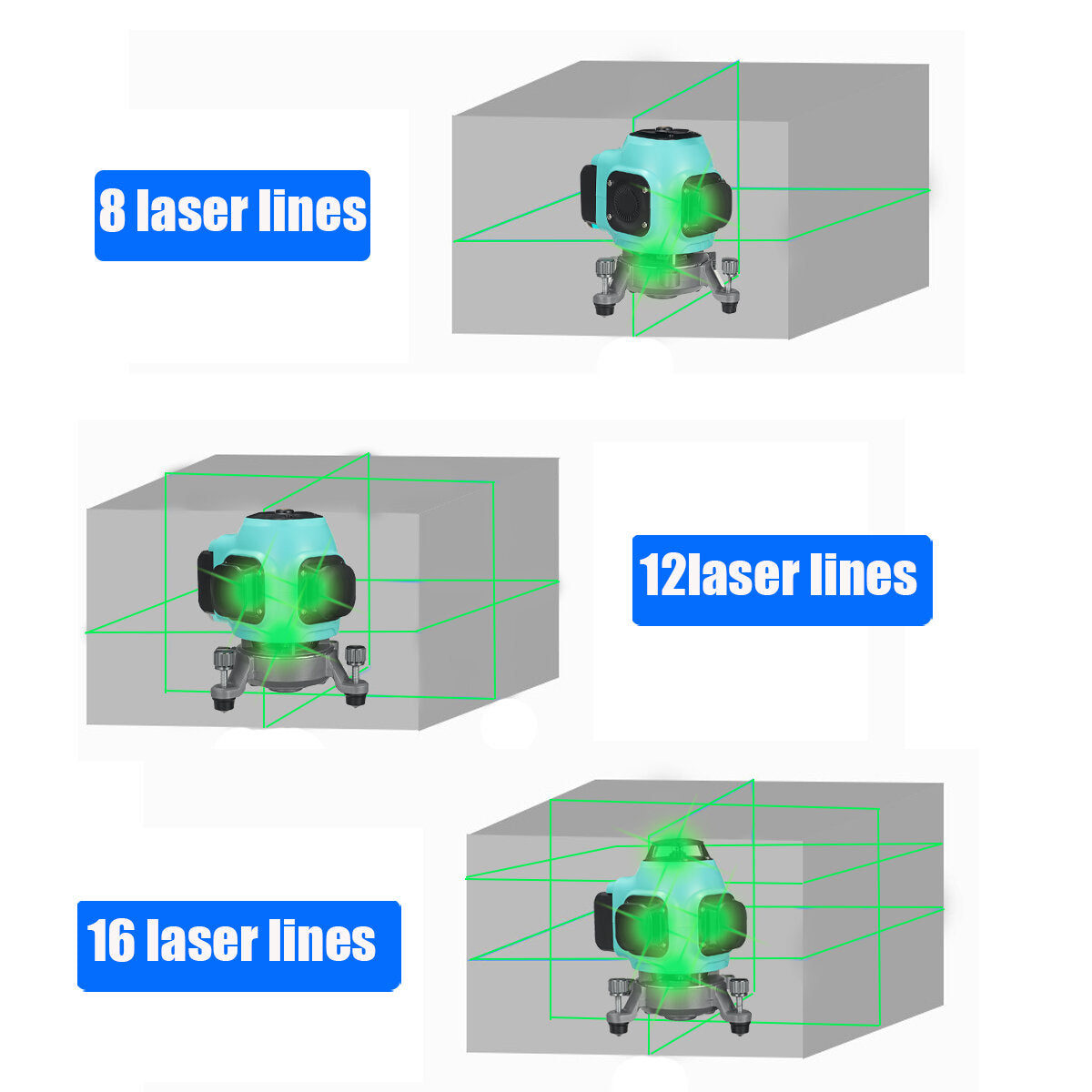 8/12/16 Line 360 Rotary Leveling Cross Measure Tool Green Laser Level Tool Kit with 1pcs Battery