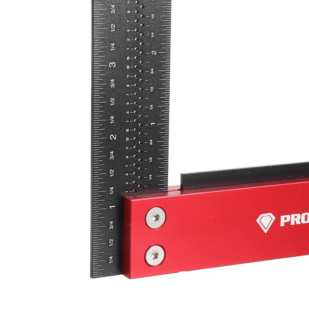12 Inch Precision Woodworking Square Marking Ruler Aluminum Alloy 90 Degree Right Angle Ruler Hole Positioning Scriber
