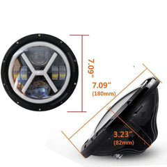 7"inch Waterproof Motorcycle Headlight Round LED Projector