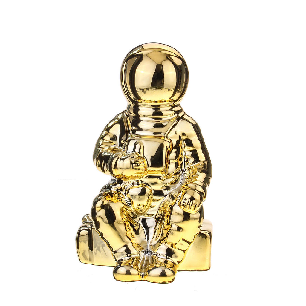 Ceramic Space Man Sculpture Astronaut Cosmonaut Vase Ornament Statue Money Pot