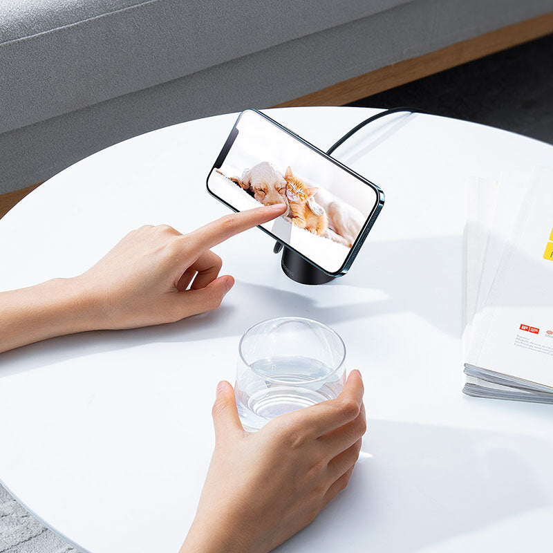 2-in-1 Simple Charger Magnetic Stand Wireless Charger Fast Charging Power Holder Mini Size