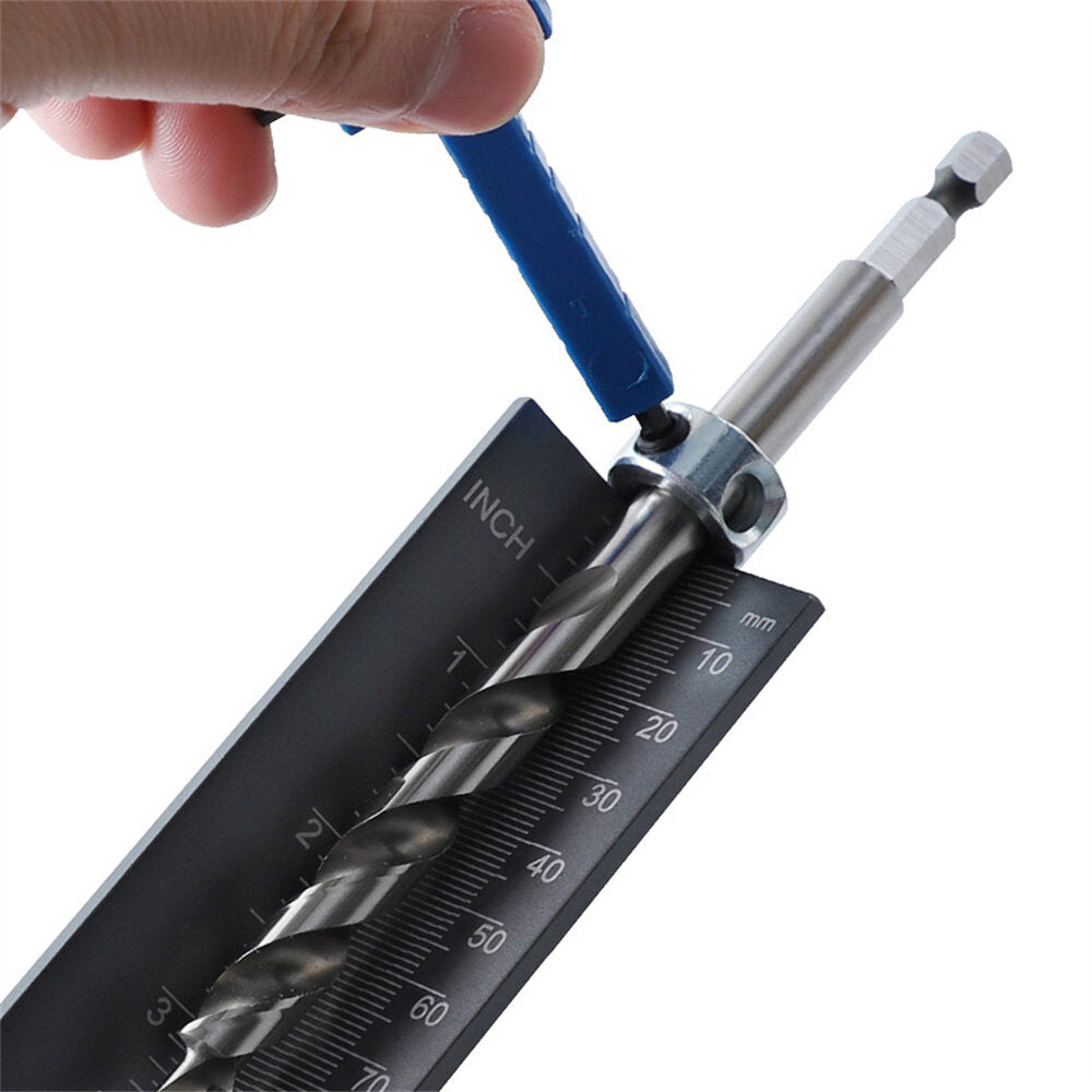 Aluminum Alloy Drill Bit Depth Stop Collar Locator with Magnetic Tool, Dual-Sided Scale, 0-100mm Measuring Range