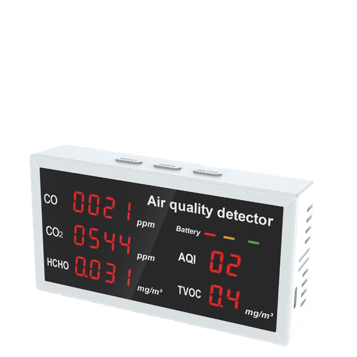 CO CO2 HCHO TVOC AQI Tester LED Digital Air Quality Monitor Indoor Outdoor Gas Analyzer