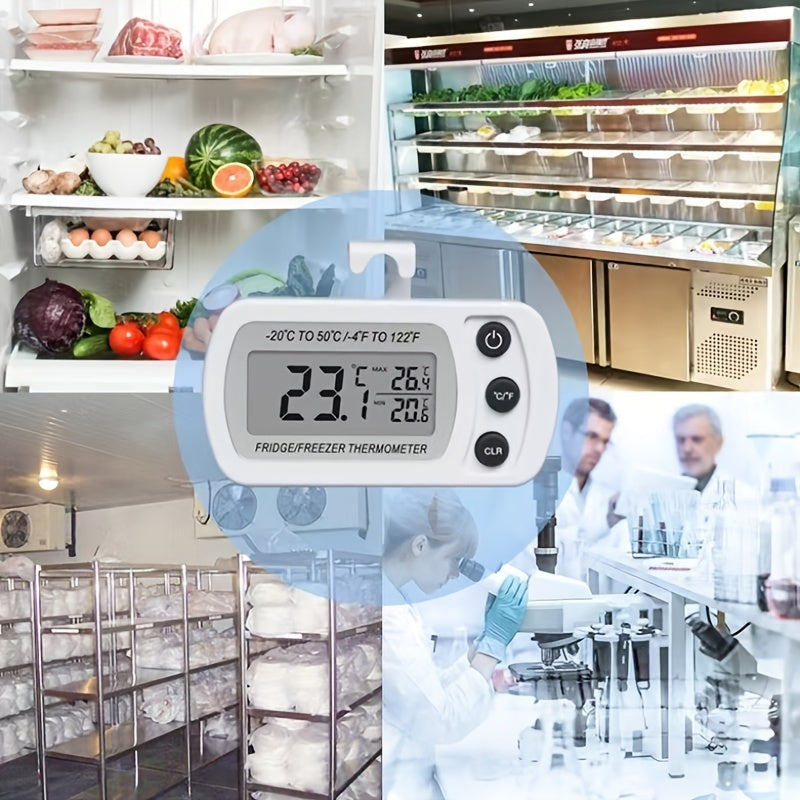 3.5in x 1.8in Waterproof Digital Refrigerator Thermometer For Kitchen Restaurants