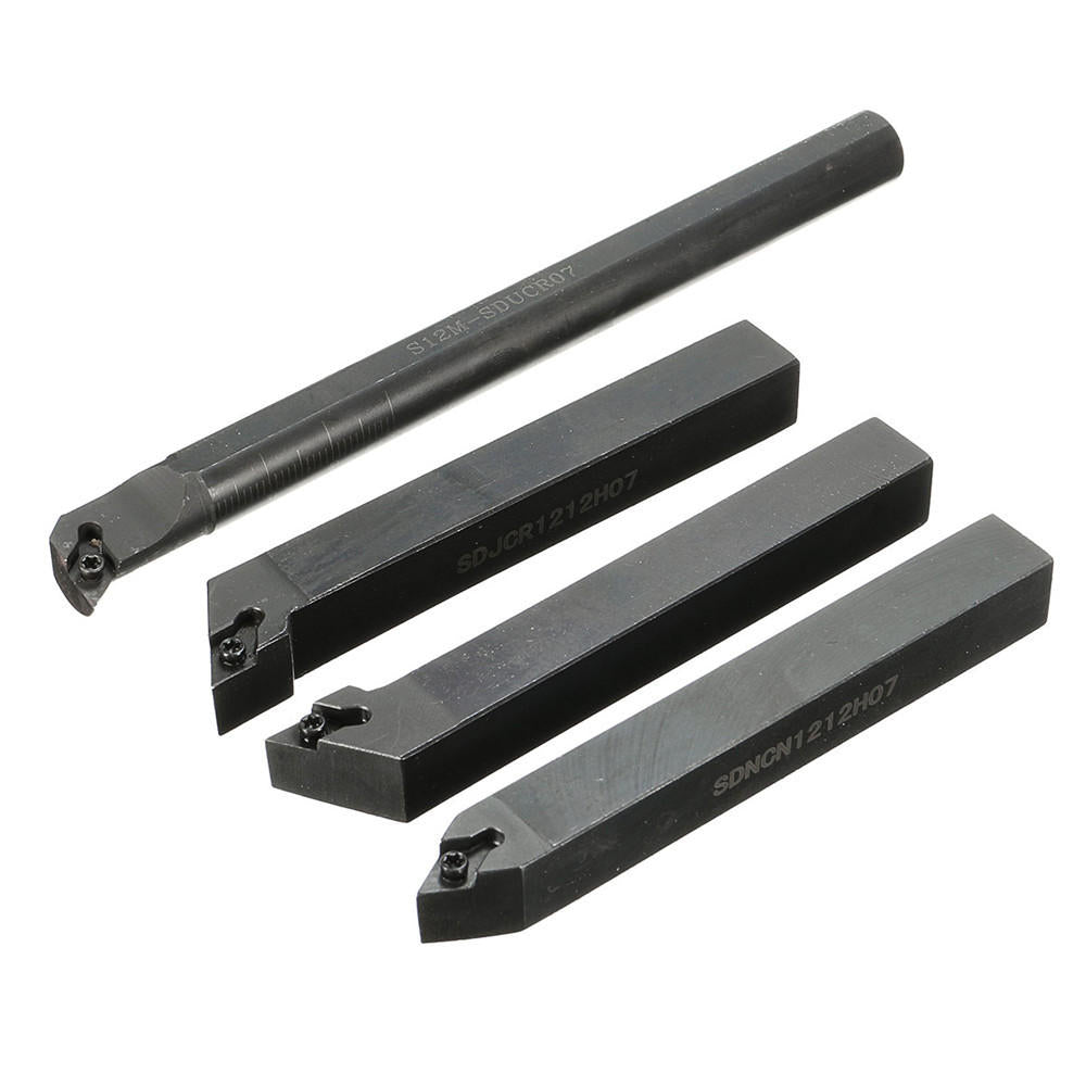 4pcs S12M-SDUCR07 SDJCR1212H07 SDJCL1212H07 SDNCN1212H07 Turning Tool Holder with DCMT0702 Inserts